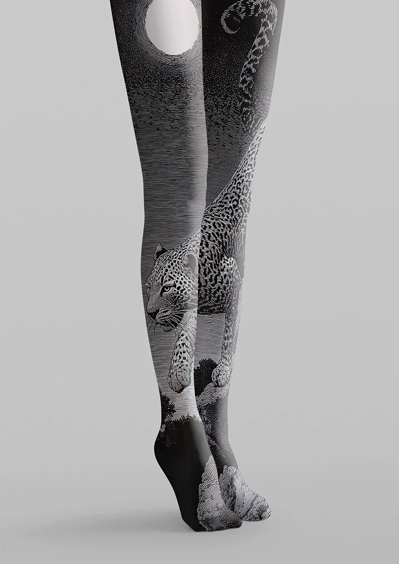 Leopard Line engraving Tights Hosiery Pantyhose