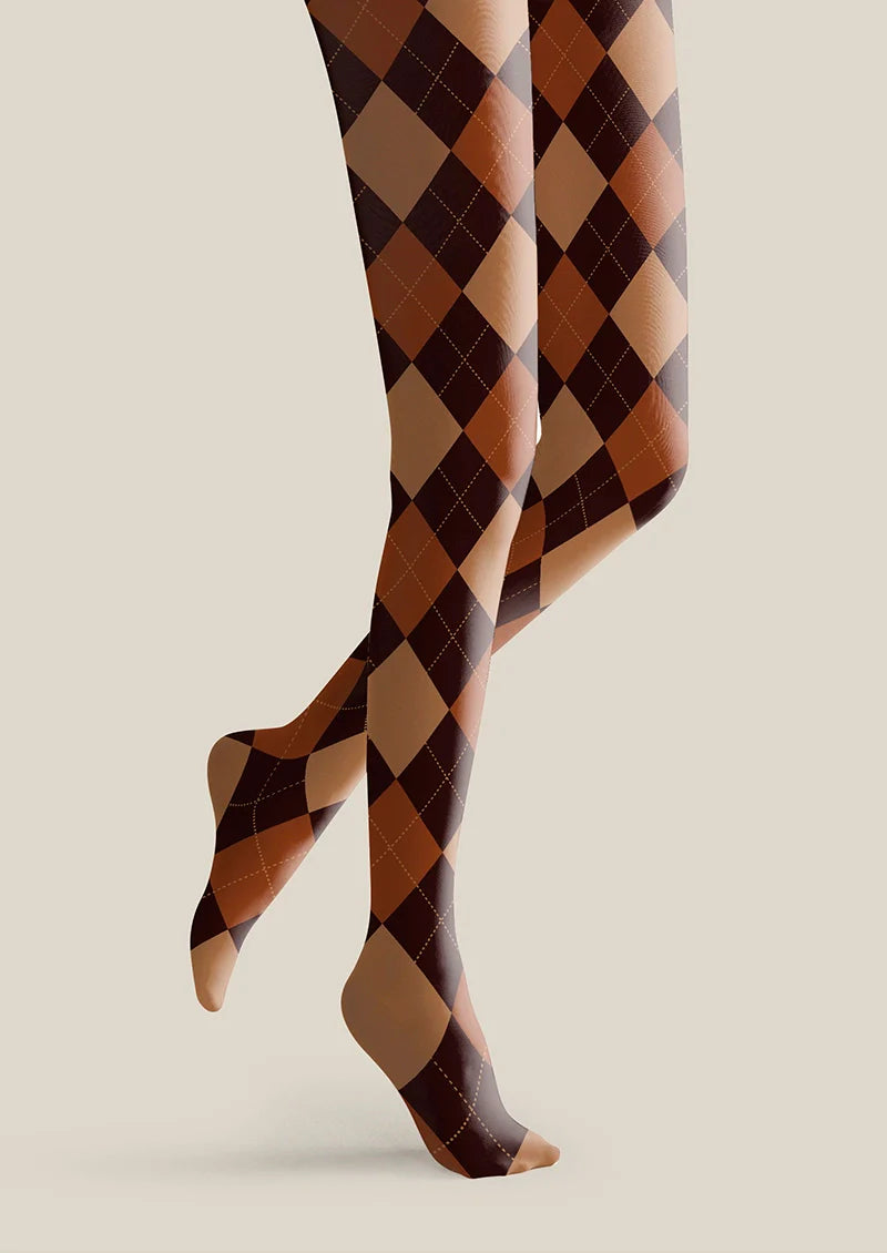 Brown plaid Tights Hosiery Pantyhose