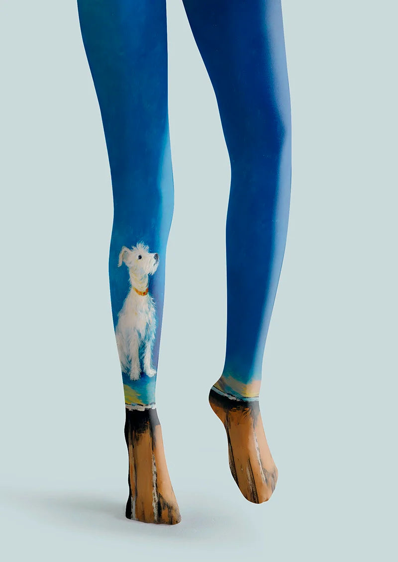 White Dog Tights Hosiery Pantyhose
