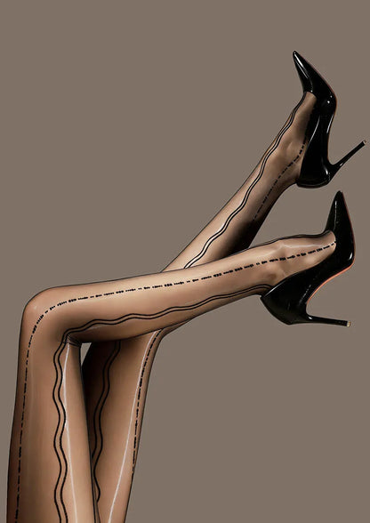 Radio wave lace jacquard Tights Hosiery Pantyhose