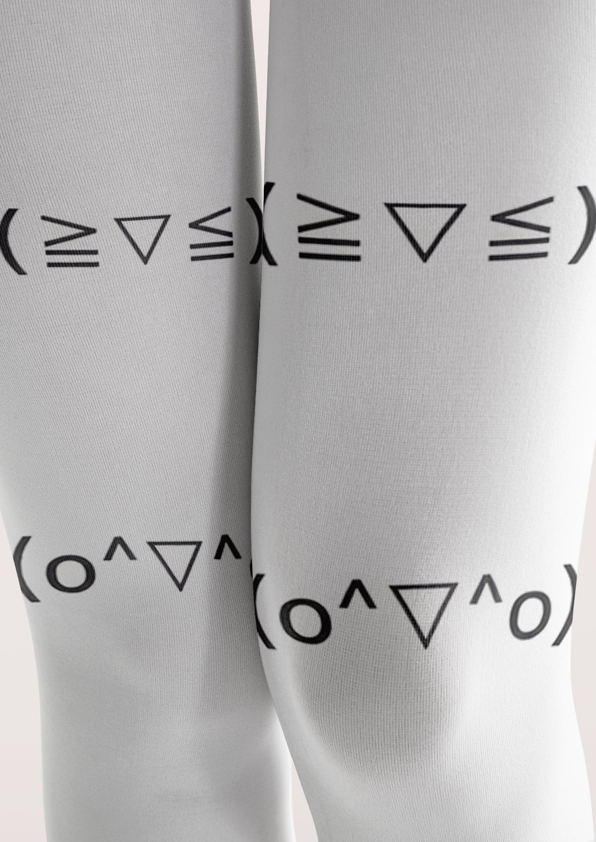 White Emoticon Tights