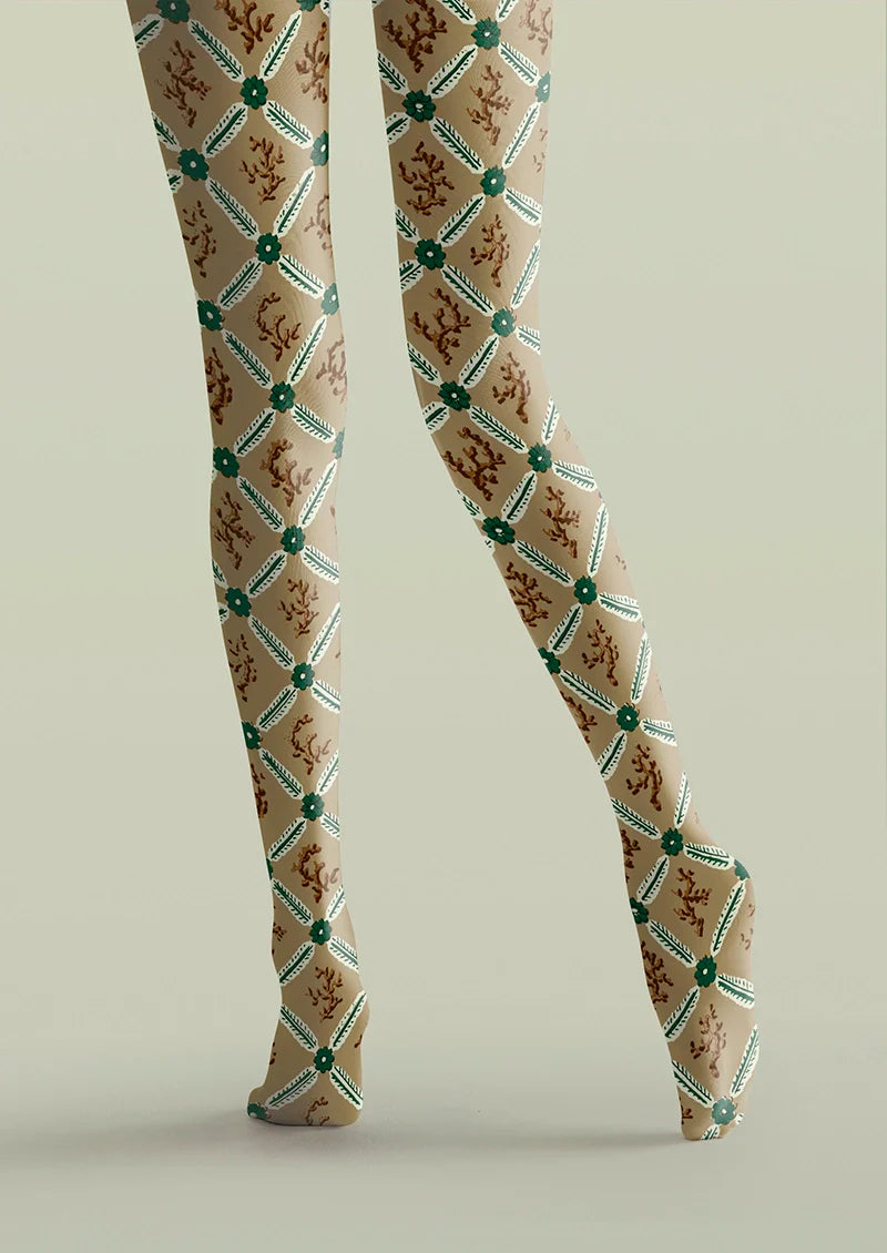 Retro Patterns Tights Hosiery Pantyhose