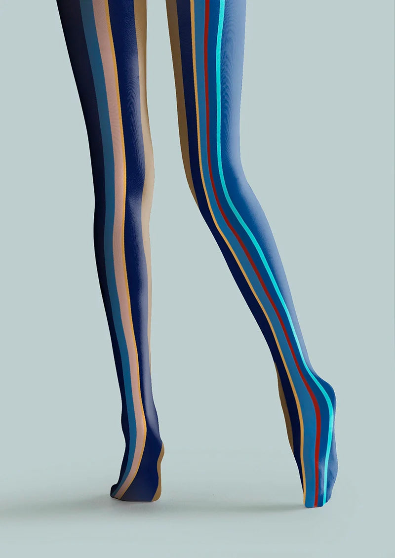 Blue Dream Striped Tights Hosiery Pantyhose