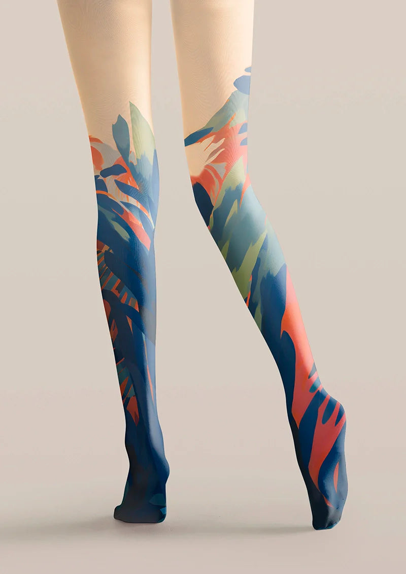 Art Print Tights Personality Pantyhose/Tights [Blue Leopard]