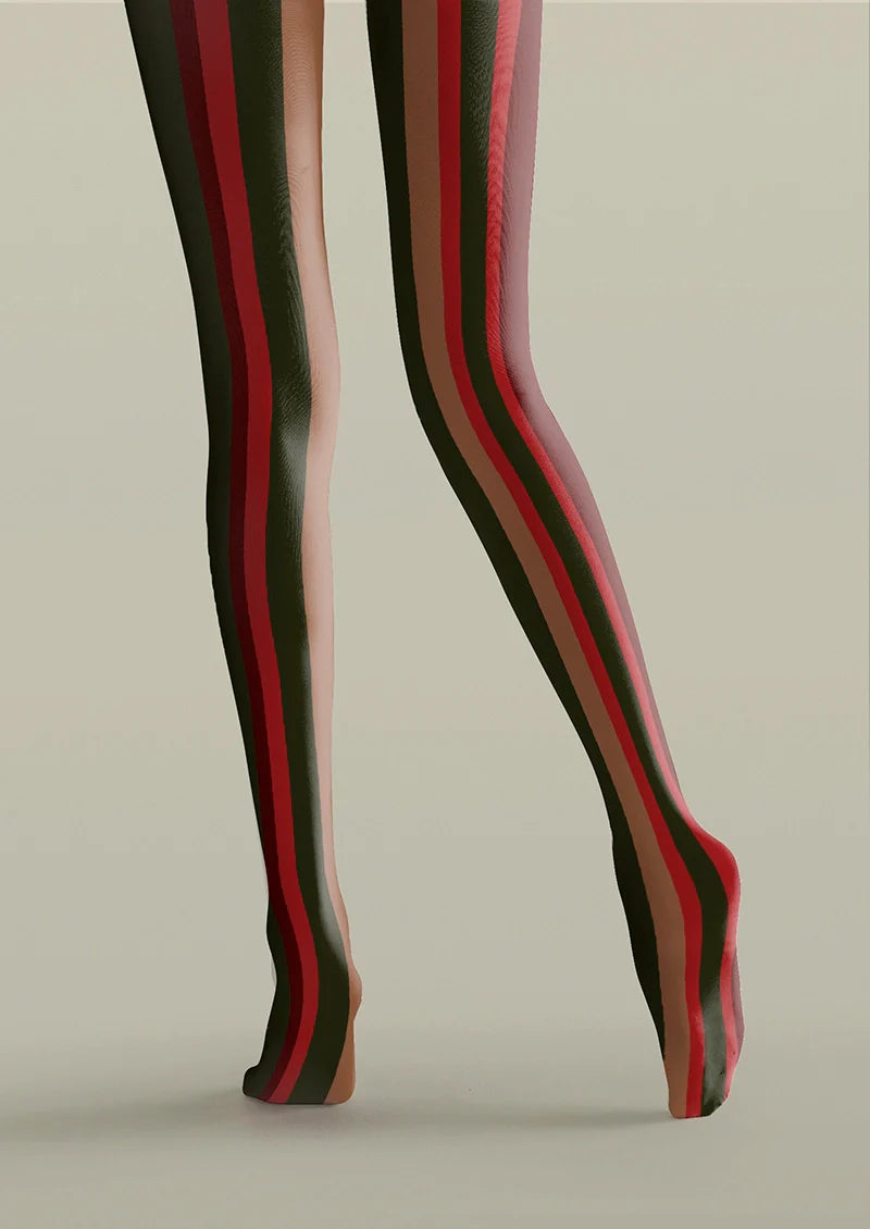 Christmas deep color stripes Tights Hosiery Pantyhose