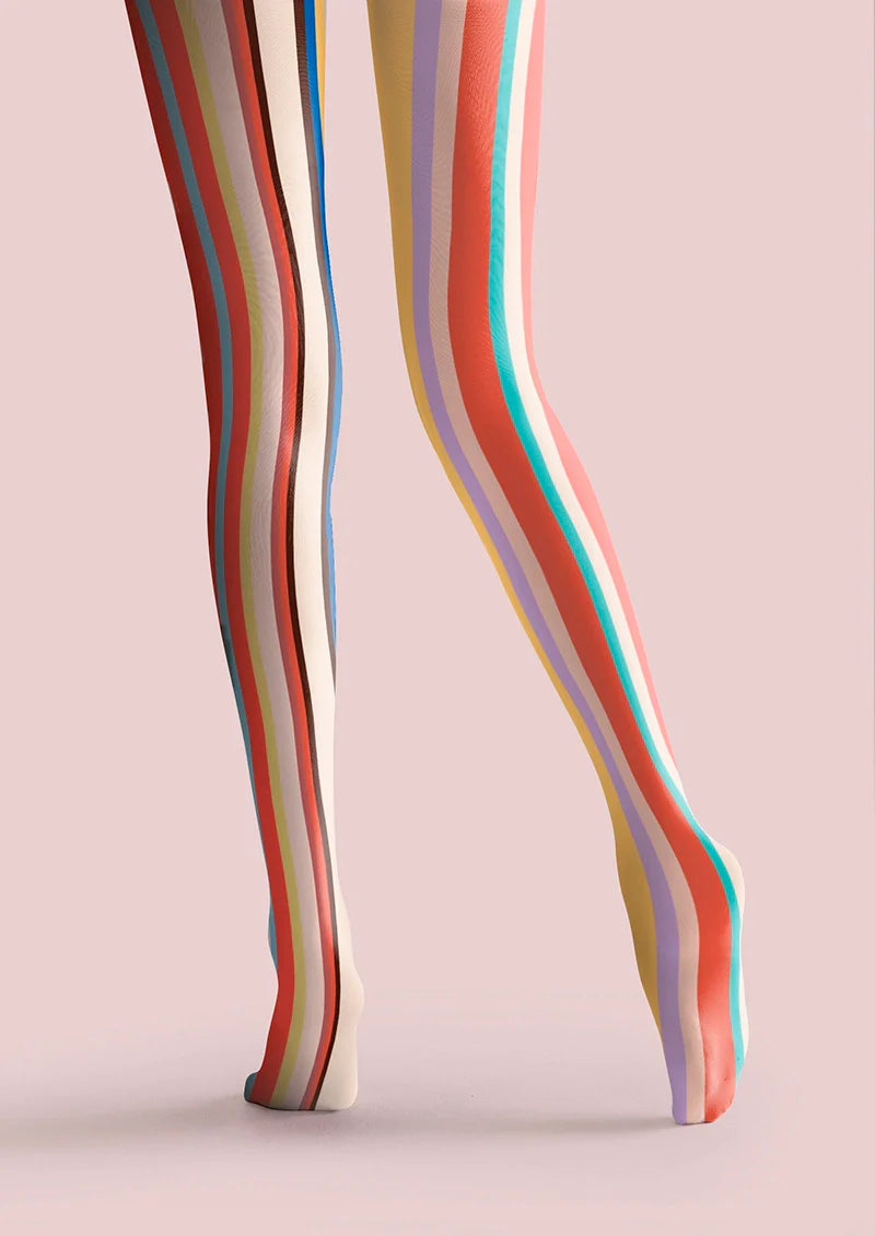 Rainbow Rhythm Striped Tights Hosiery Pantyhose