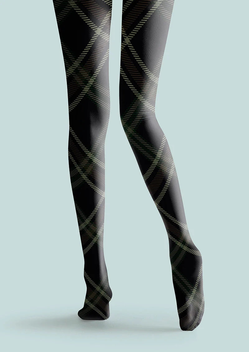 Darkness Check Plaid Tights Hosiery Pantyhose