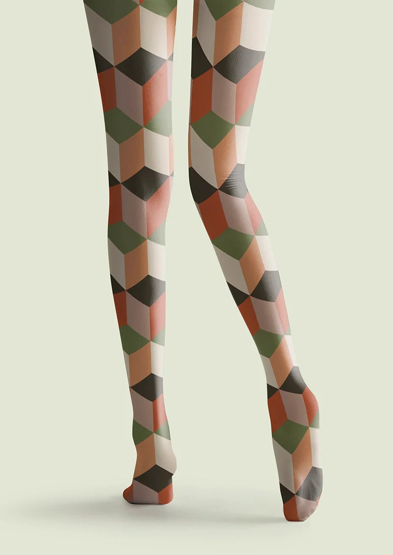 Retro Blocks Tights Hosiery Pantyhose