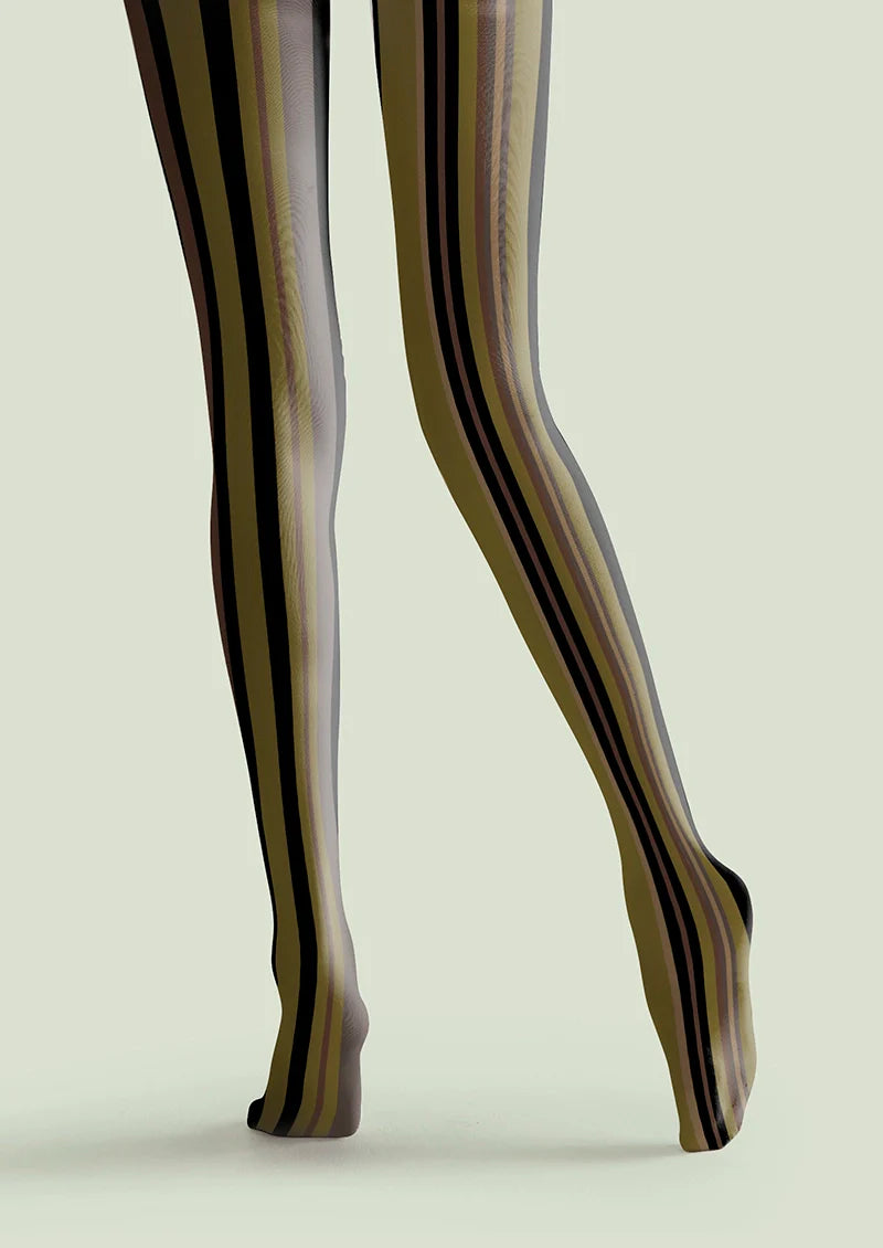 Olive green stripes Tights Hosiery Pantyhose