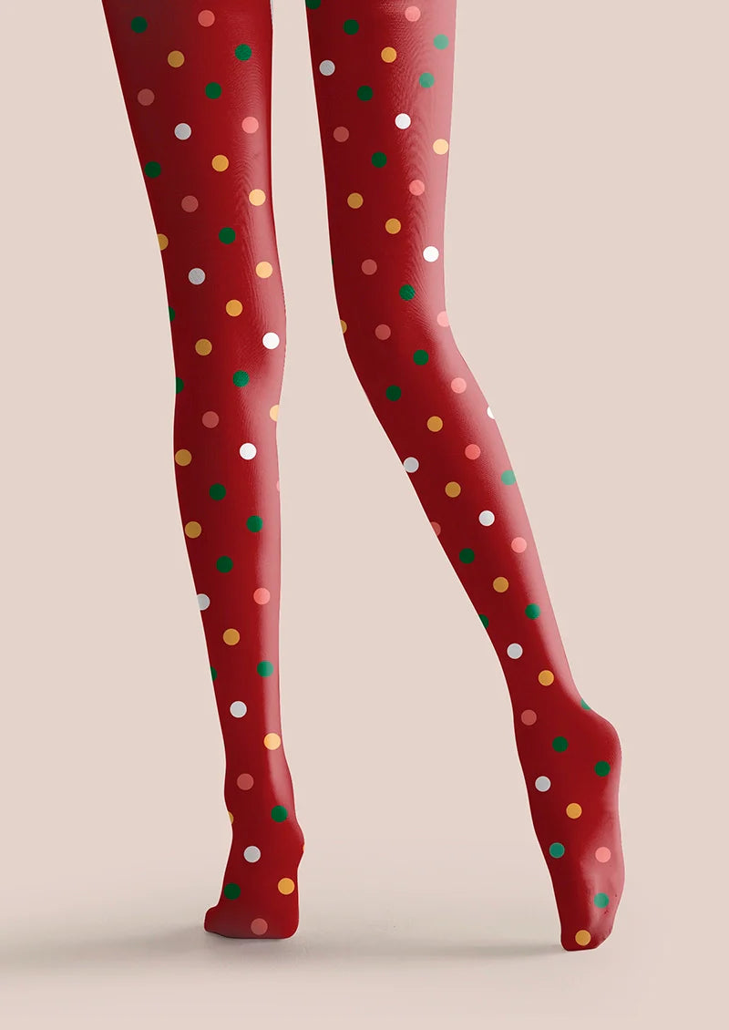 Christmas Red polka dots Tights Hosiery Pantyhose
