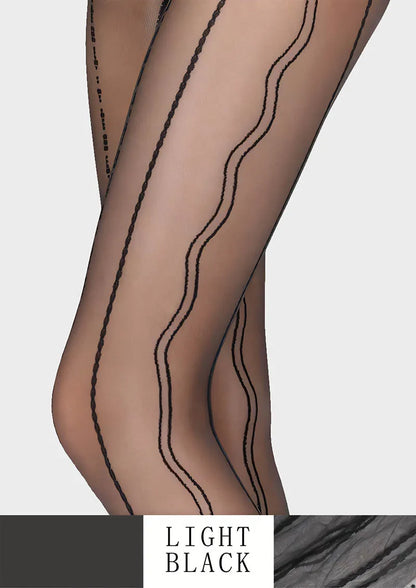 Radio wave lace jacquard Tights Hosiery Pantyhose