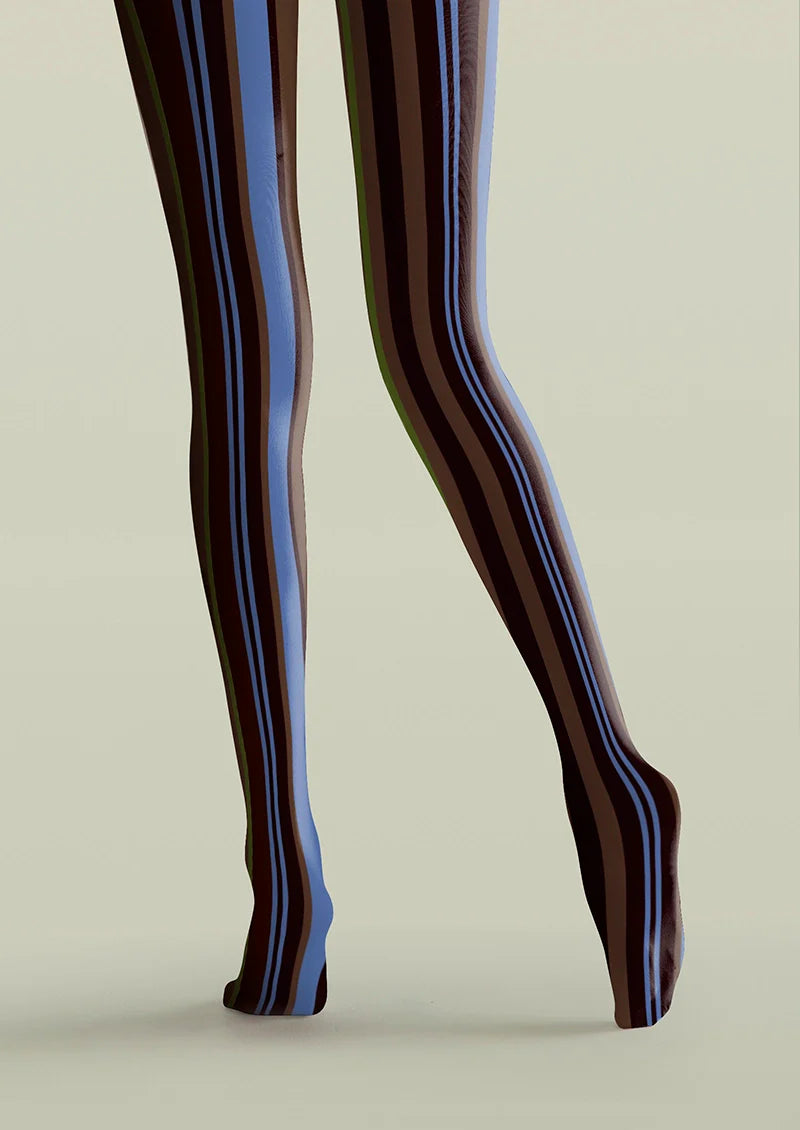 Purple & green stripes Tights Hosiery Pantyhose