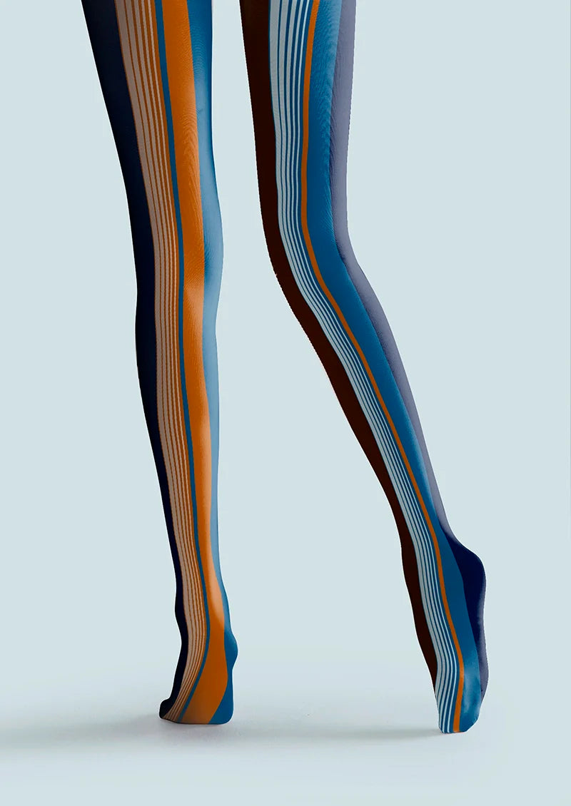 Blue-orange stripes Tights Hosiery Pantyhose
