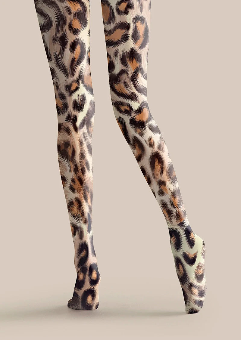 Blazing Leopard Print Tights Hosiery Pantyhose