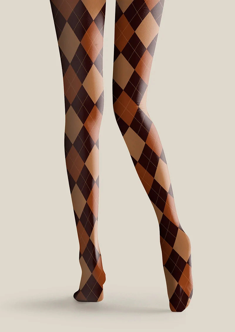 Brown plaid Tights Hosiery Pantyhose