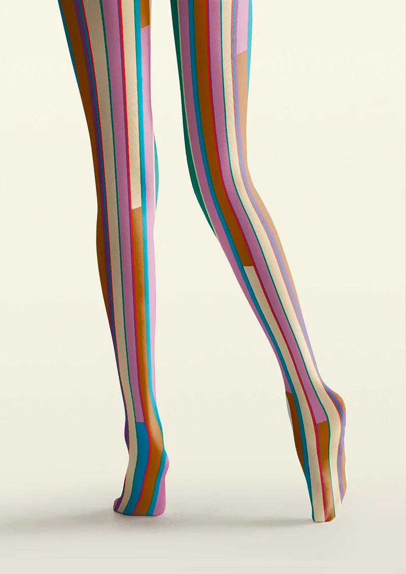 Broken Colors stripes Tights Hosiery Pantyhose