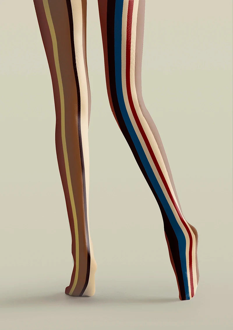 Yesterday Rhythm Retro Striped Tights Hosiery Pantyhose