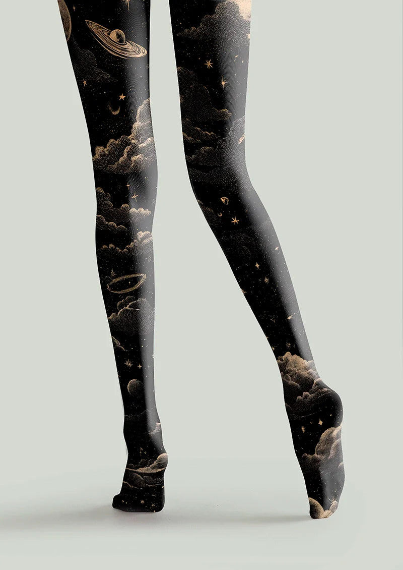 Flying Saucer Night Tights Hosiery Pantyhose