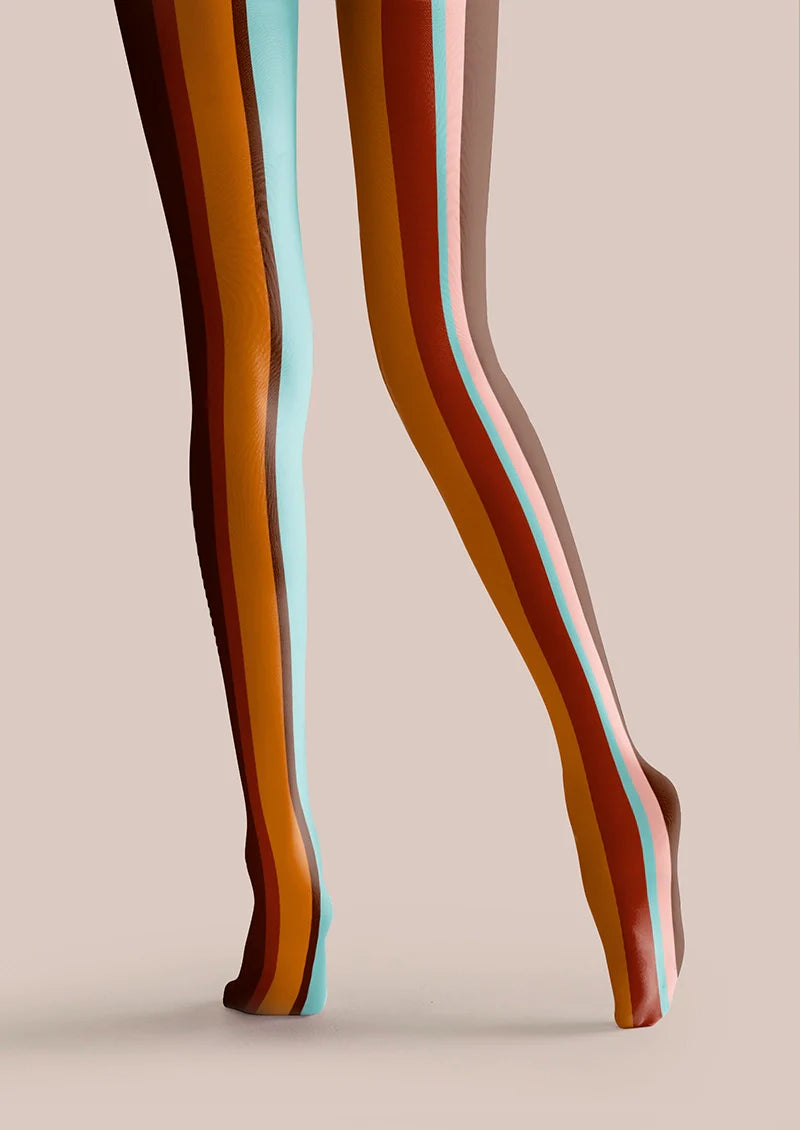 Color Stripes Tights Hosiery Pantyhose