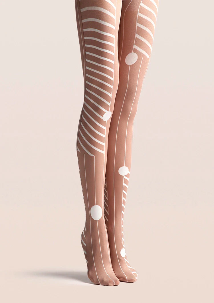 Wood Colored Stripes Tights Hosiery Pantyhose