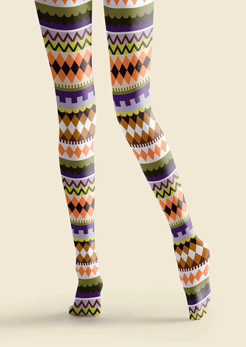 Folkloric Palette Tights Hosiery Pantyhose