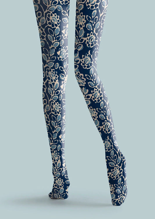 Porcelain Florals Tights Hosiery Pantyhose