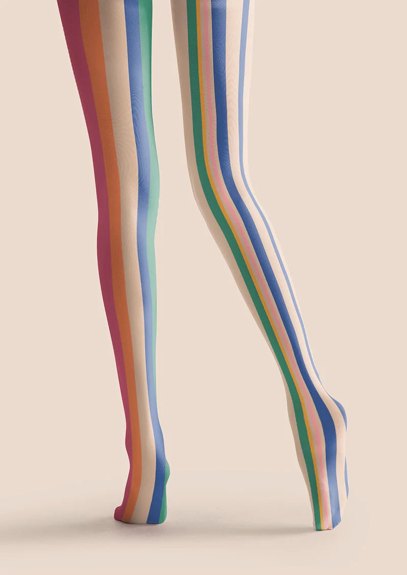 Neon Stripes Tights Hosiery Pantyhose