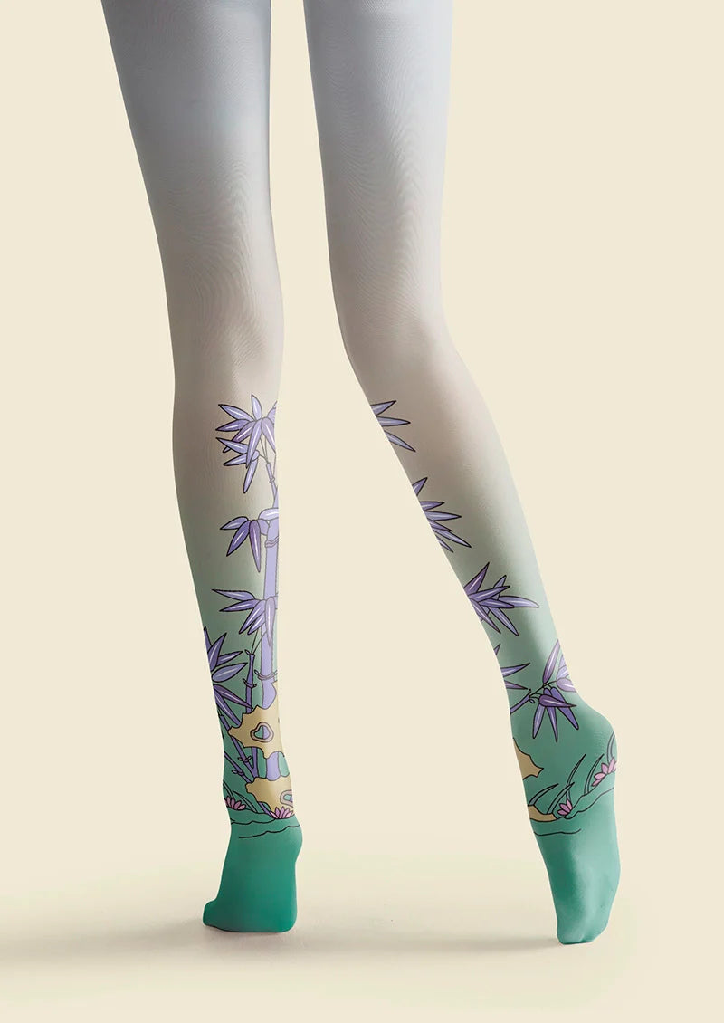 Purple Bamboo Tights Hosiery Pantyhose