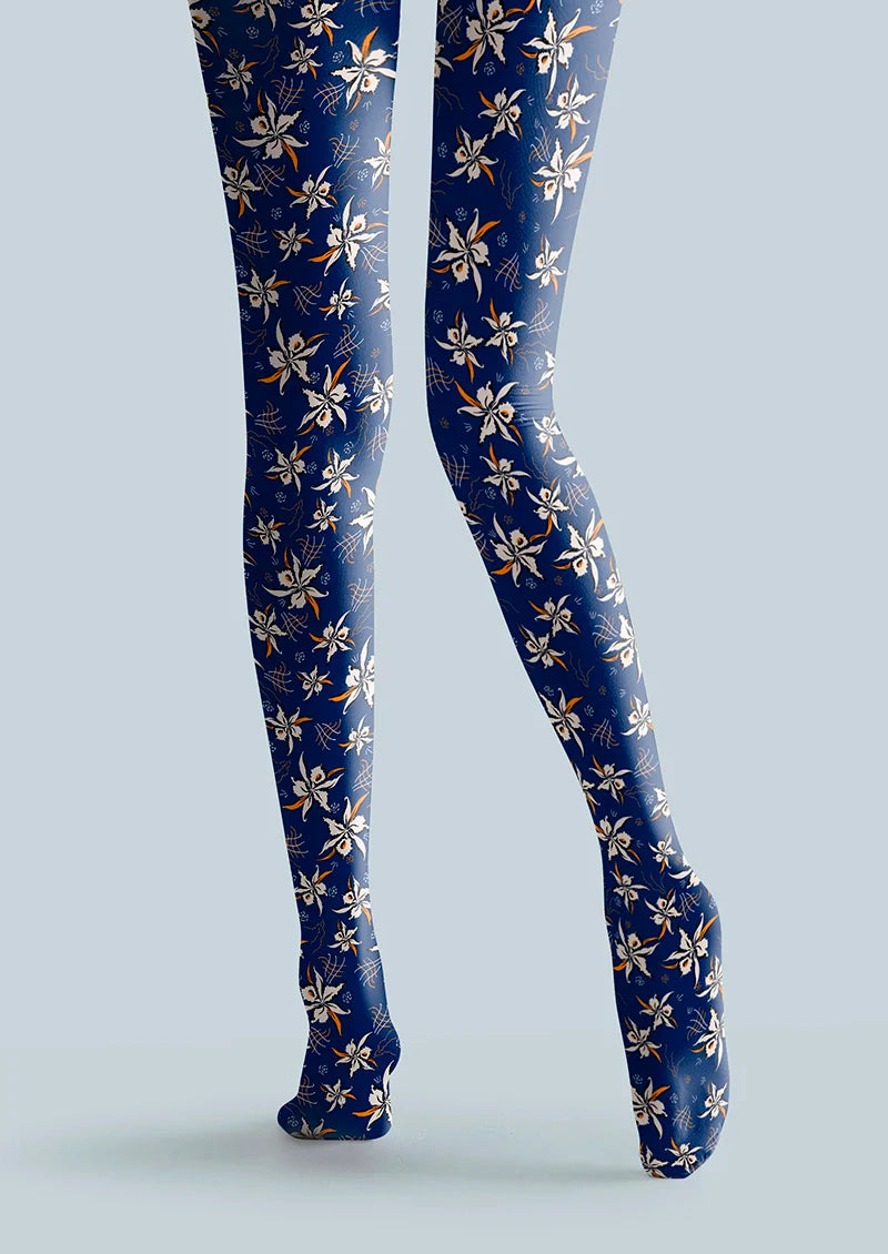 blue Bud Tights Hosiery Pantyhose