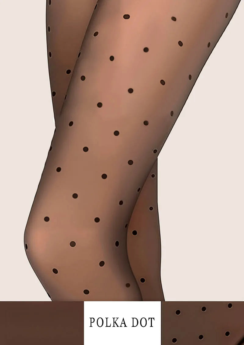 Bare Leg Tights Dark Chocolate Polka Dot Tights Hosiery Pantyhose