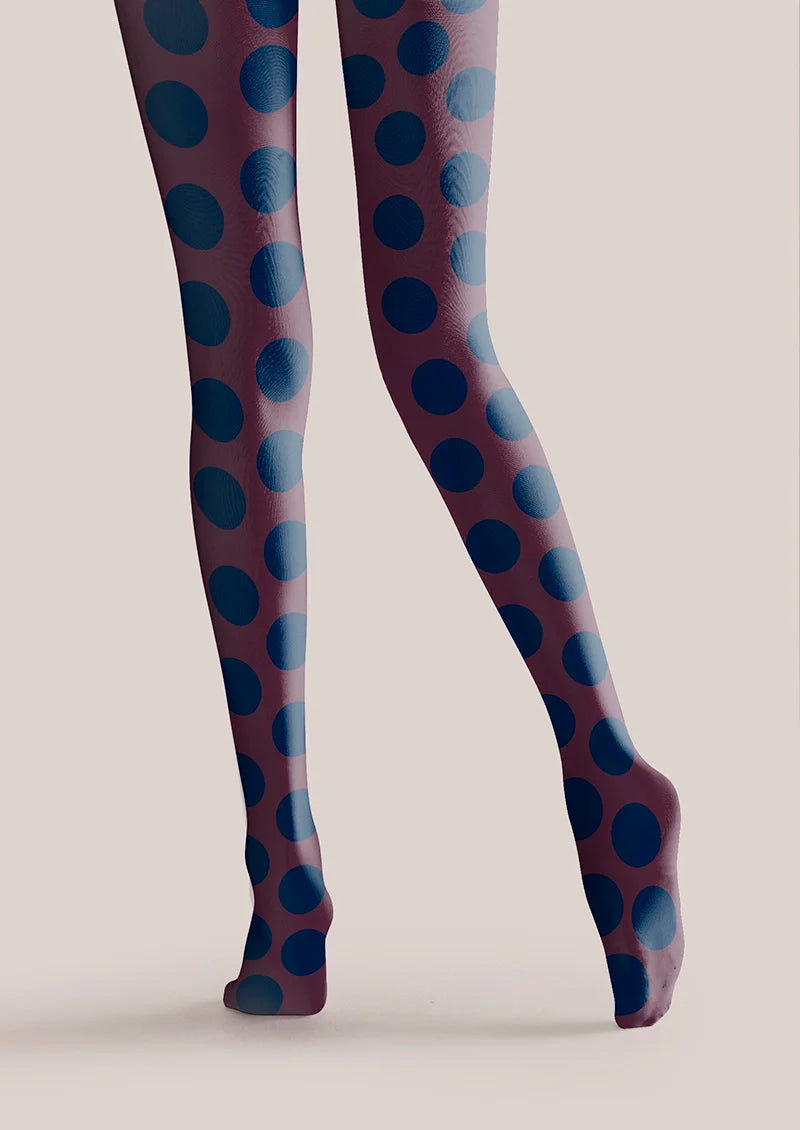 purplish red-blue Morandi polka dots Memory Tights Hosiery Pantyhose