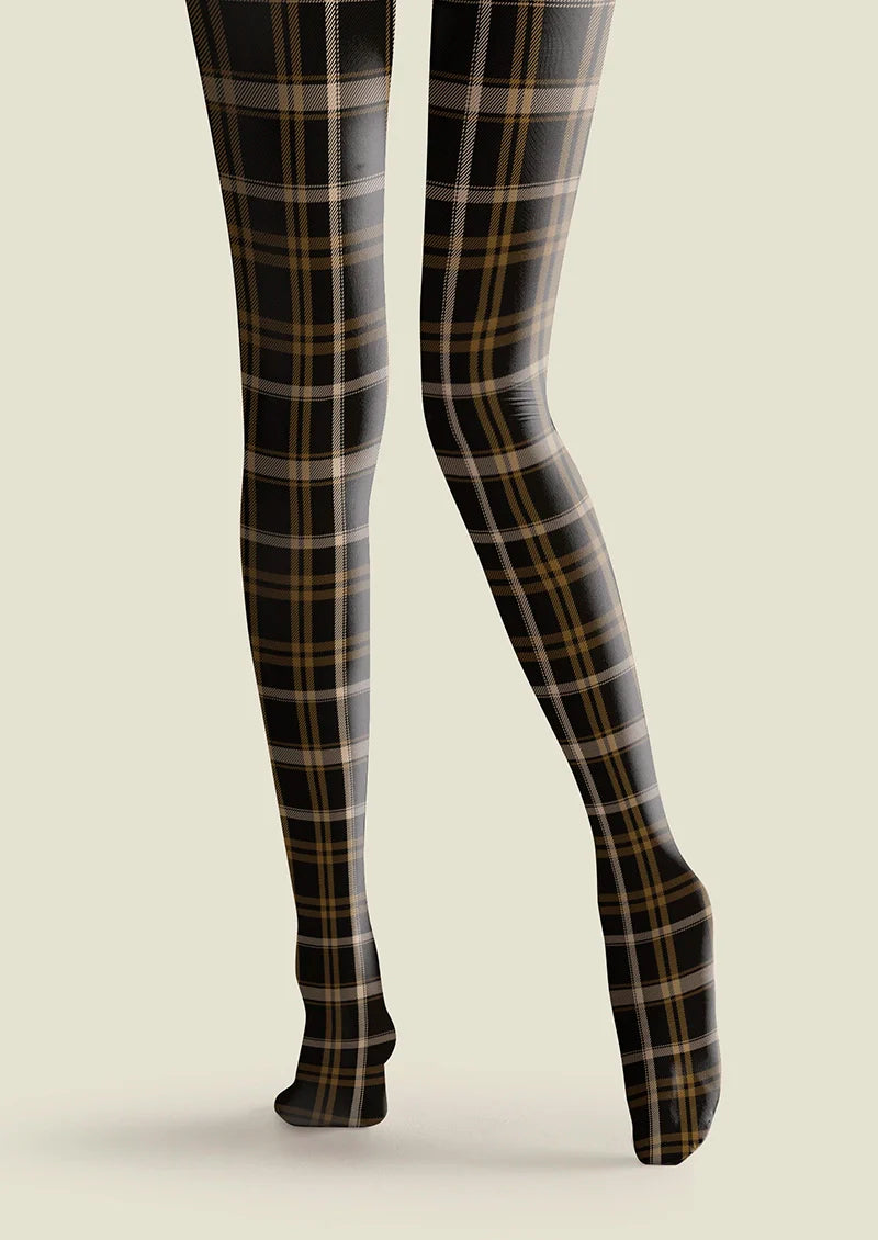 Black-brown stripes Checked Tights Hosiery Pantyhose