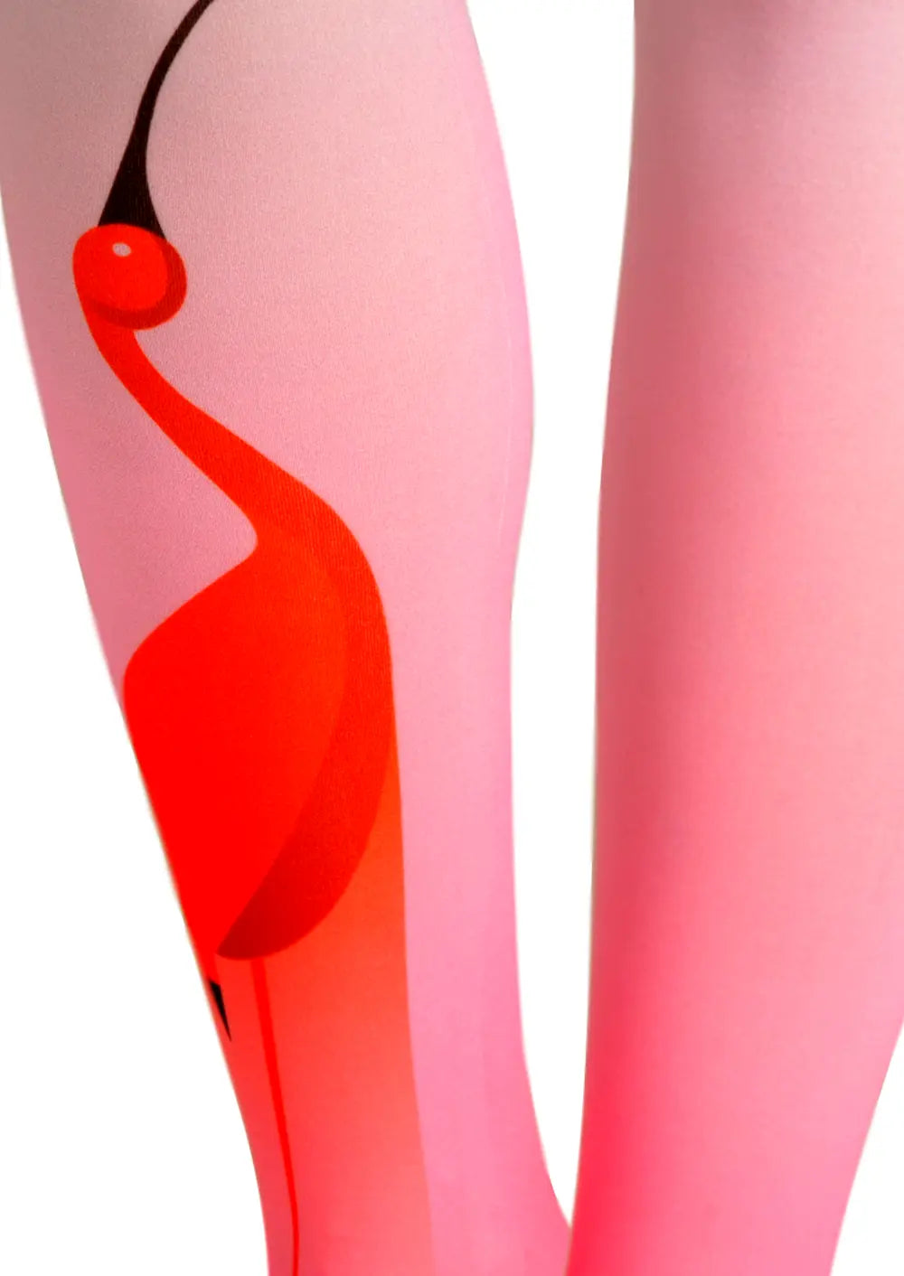 Red Crane in Azure Print Tights Hosiery Pantyhose