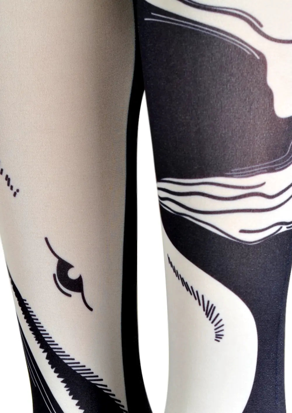 Versatile art Print Tights Whales Pantyhose/Tights [Whalebreaker]