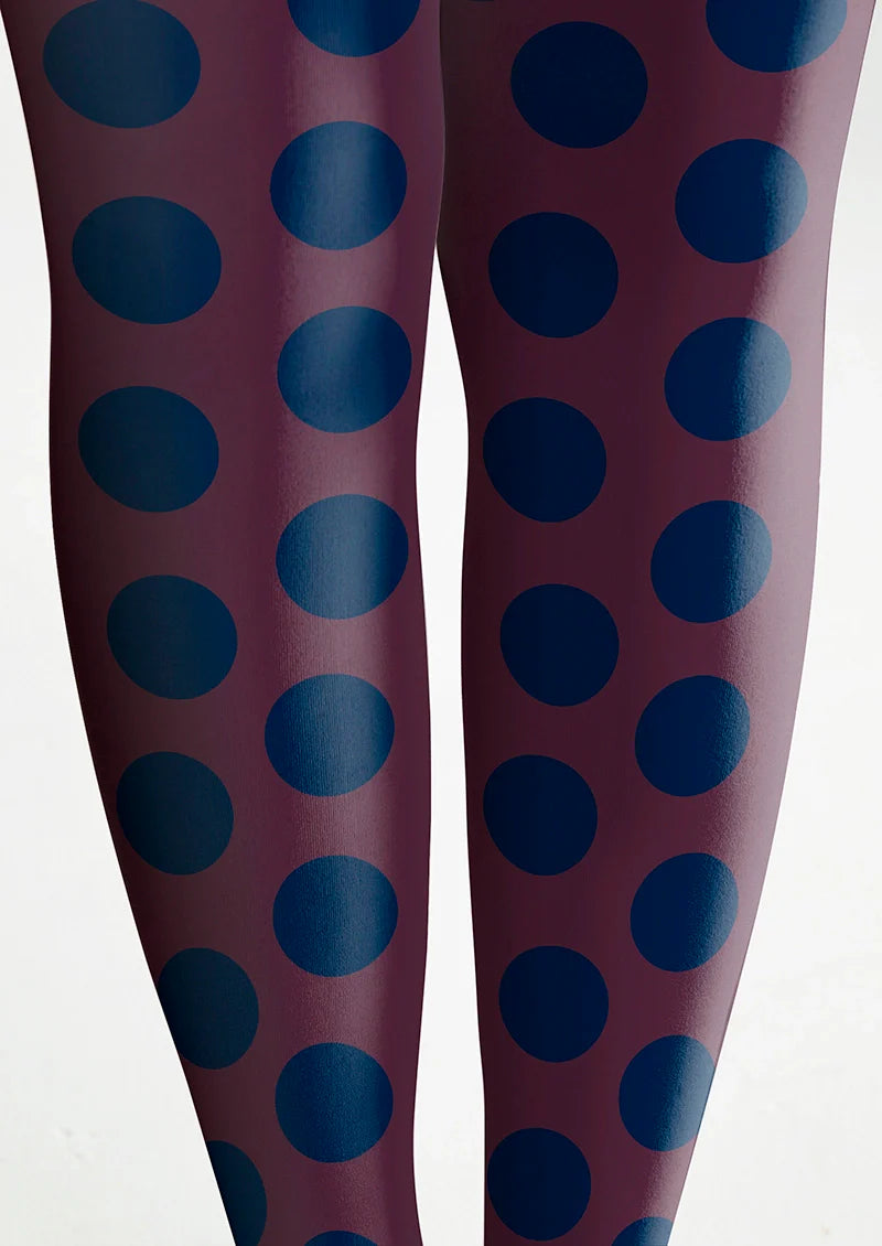purplish red-blue Morandi polka dots Memory Tights Hosiery Pantyhose