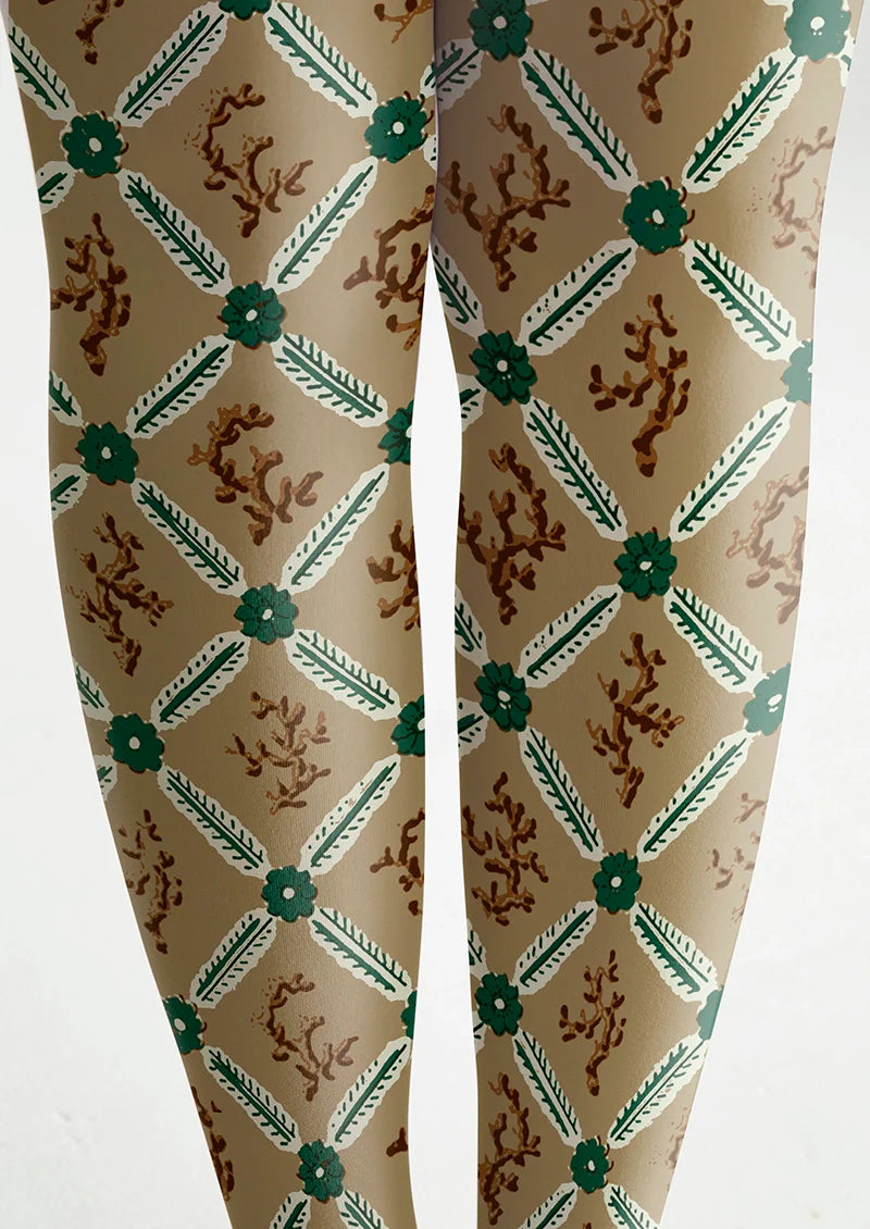 Retro Patterns Tights Hosiery Pantyhose