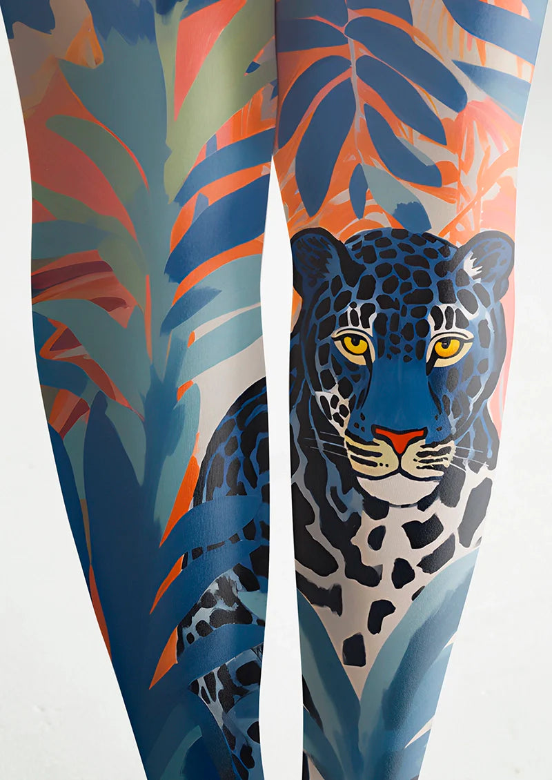 Art Print Tights Personality Pantyhose/Tights [Blue Leopard]