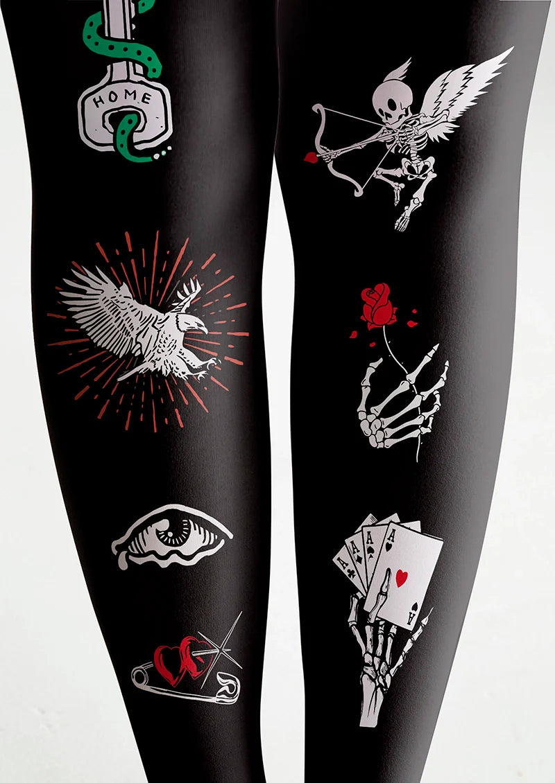 Skull Gaze Tights Hosiery Pantyhose