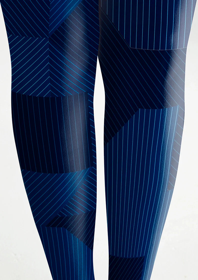 Blue Striped Rectangle Tights Hosiery Pantyhose