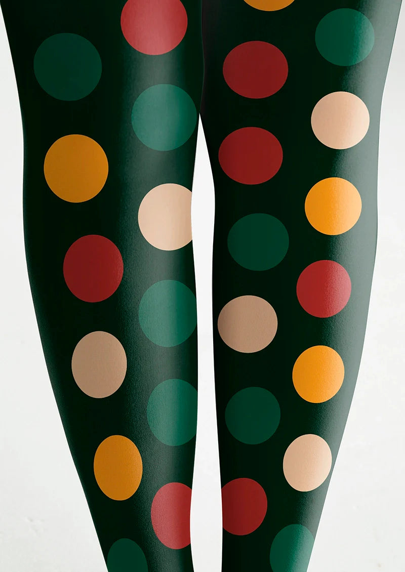 Christmas green polka dots Tights Hosiery Pantyhose