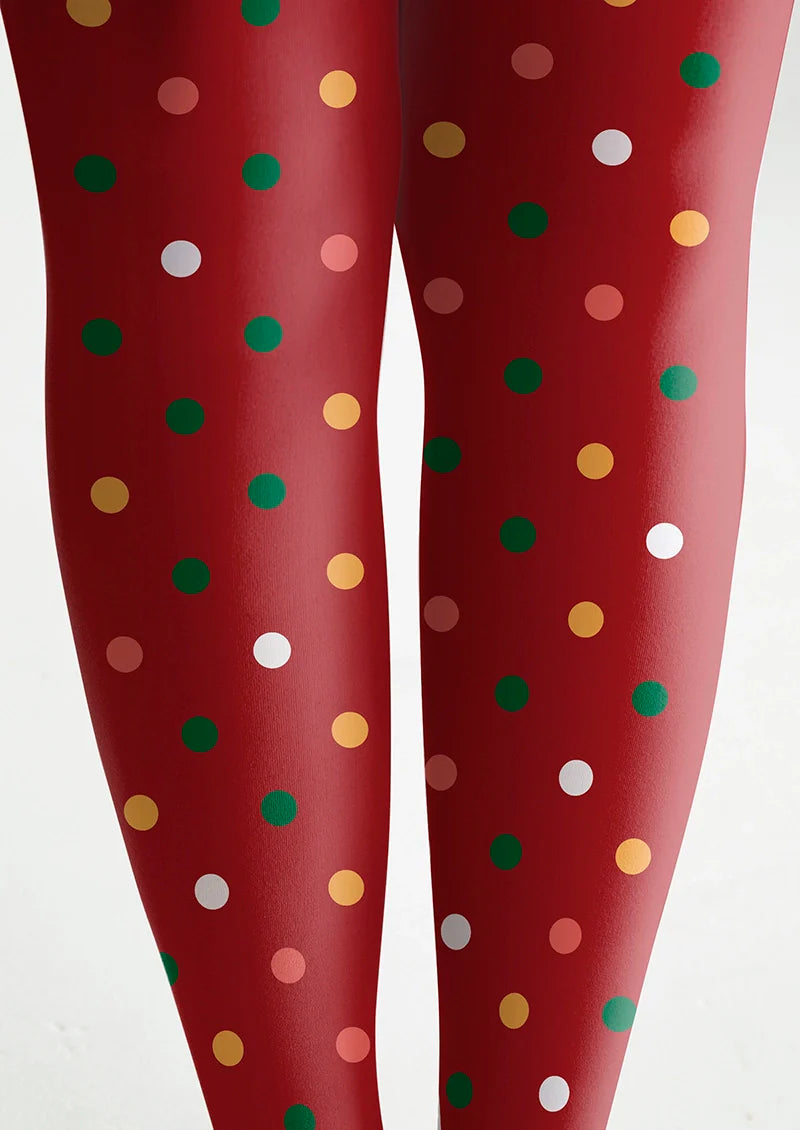 Christmas Red polka dots Tights Hosiery Pantyhose