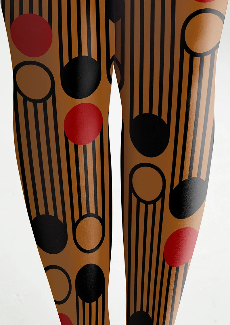 Rhythm Wave Maillard Print Tights Hosiery Pantyhose