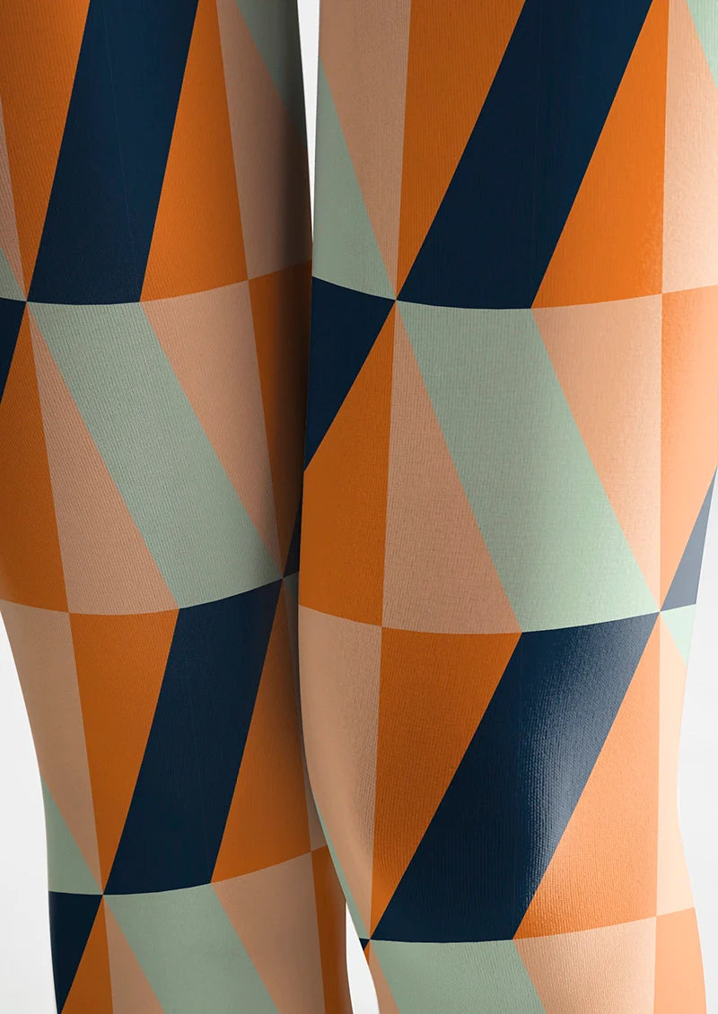 Orange-Green Prism Tights Hosiery Pantyhose