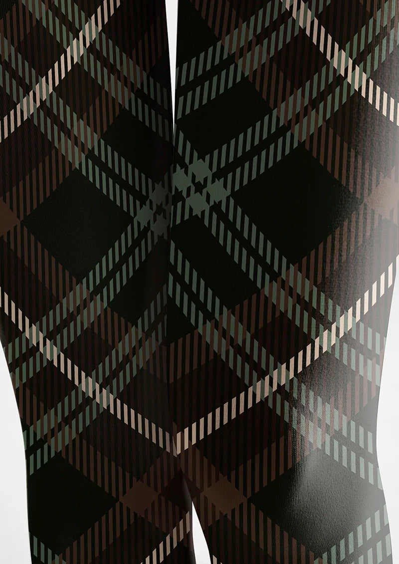 Black-gray Check Tights Hosiery Pantyhose