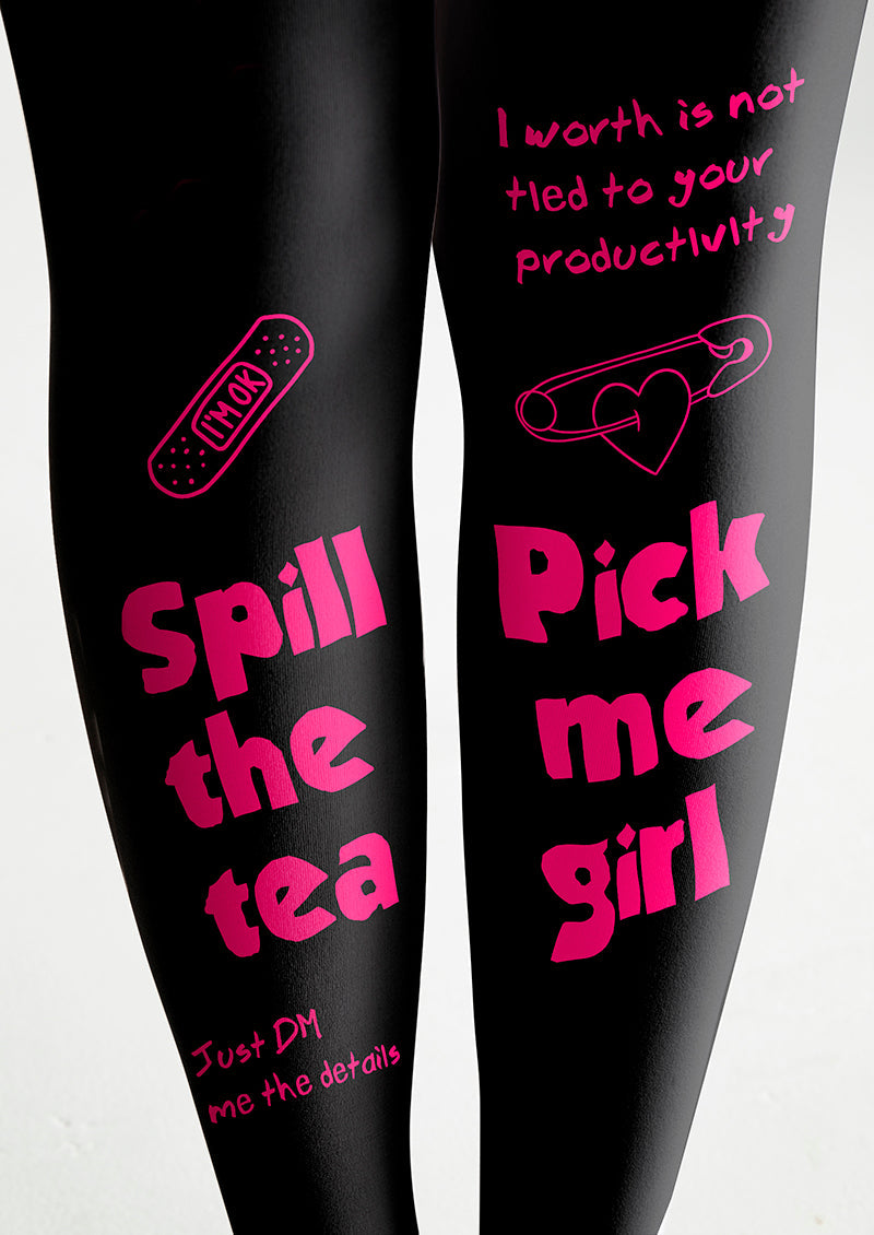 spill the tea Tights Hosiery Pantyhose