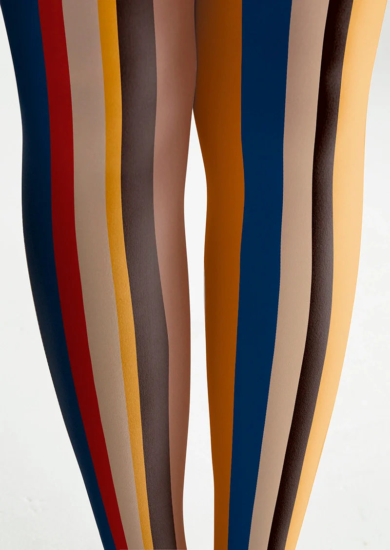 Retro Color Stripes Tights Hosiery Pantyhose