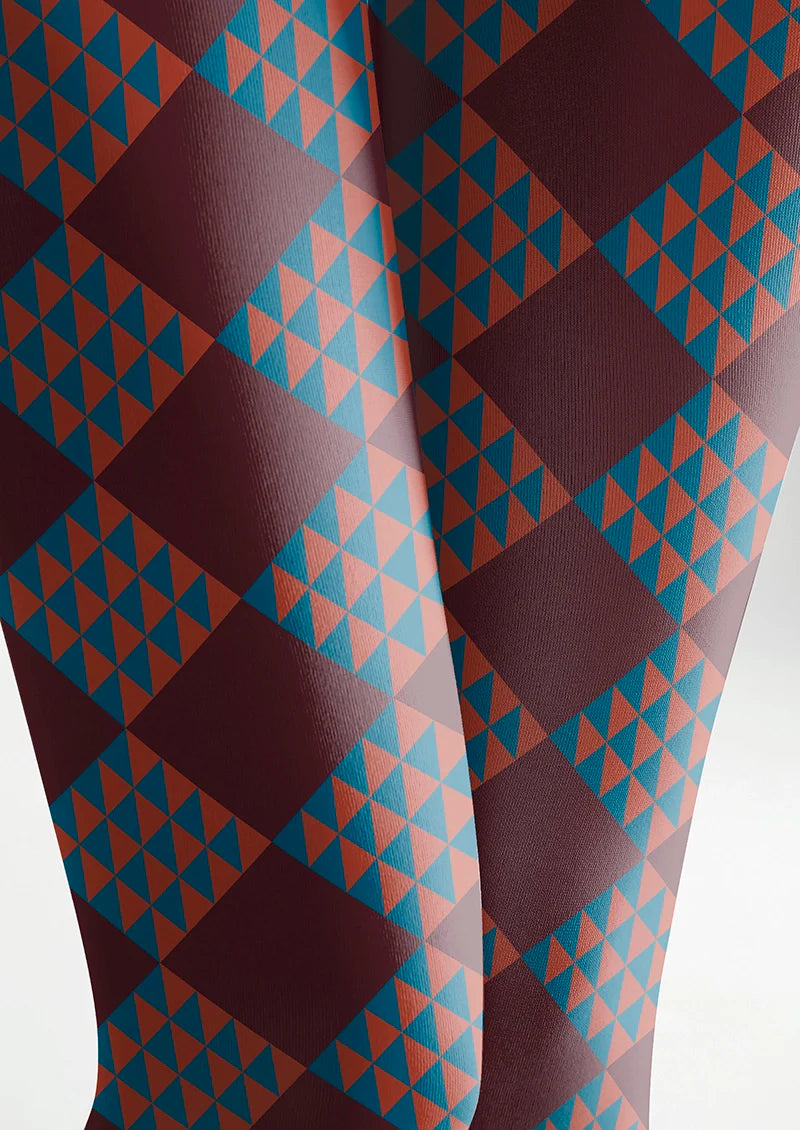 Burgundy red checkered Tights Hosiery Pantyhose