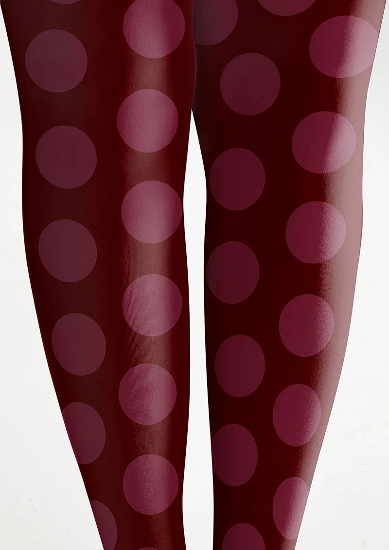 deep red Morandi polka dots Tights Hosiery Pantyhose