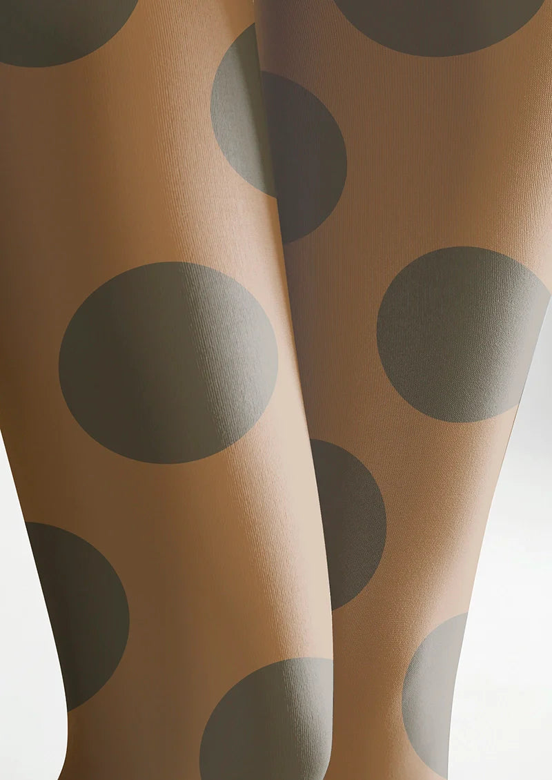 Brown-Olive green Morandi  polka dots Memory Tights Hosiery Pantyhose
