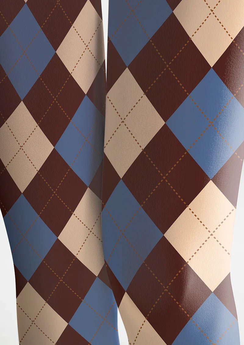 Colored Check College Tights Hosiery Pantyhose